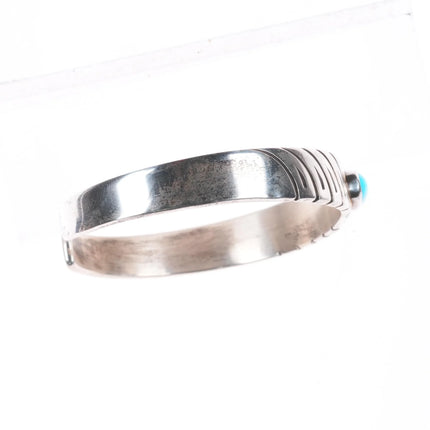 6.5" Steve Yellowhorse Navajo sterling silver Sl Beauty turquoise cuff bracelet
