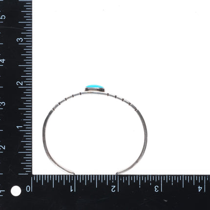 6.5" Steve Yellowhorse Navajo sterling silver Sl Beauty turquoise cuff bracelet