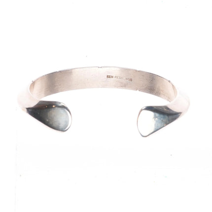 6" Ken Peshlakai Navajo sterling silver carinated cuff bracelet