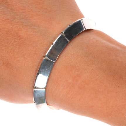 6" Ken Peshlakai Navajo sterling silver carinated cuff bracelet