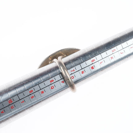 sz7.5 vintage Richard Wylie Navajo sterling silver shadowbox ring w/turquoise