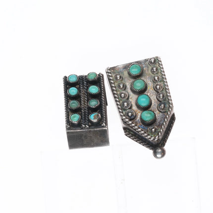 c1940's Zuni snake eye turquoise ranger belt buckle set sterling silver