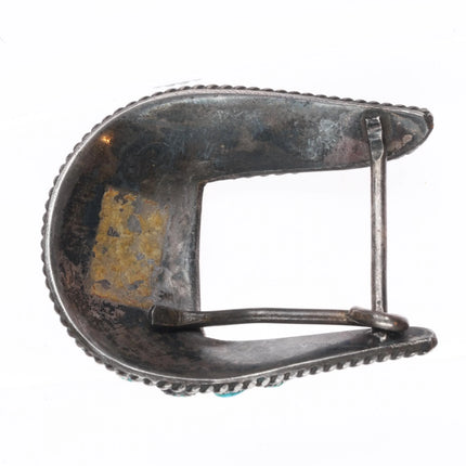 c1940's Zuni snake eye turquoise ranger belt buckle set sterling silver