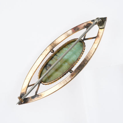 Antique Victorian 9ct gold and turquoise pin/brooch