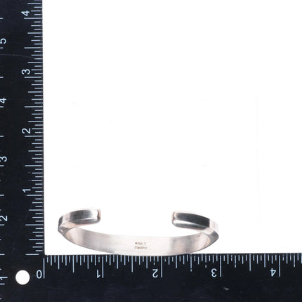 6.25" Wayne Muskett Navajo sterling silver denim Lapis inlay cuff bracelet