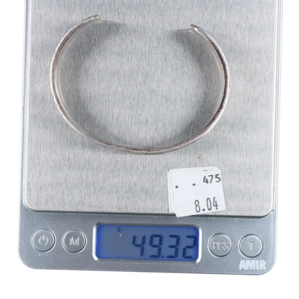 7.2" Bruce Morgan Navajo sterling silver interior stamped cuff bracelet