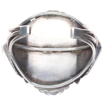 6.5" 1940's Large Royston turquoise nicely stamped sterling silver cuff bracelet