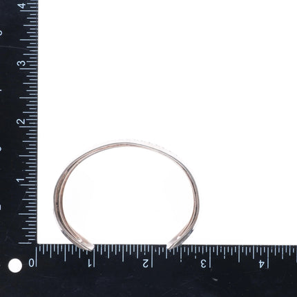 6.5" Vintage southwestern sterling silver ribbed cuff bracelet