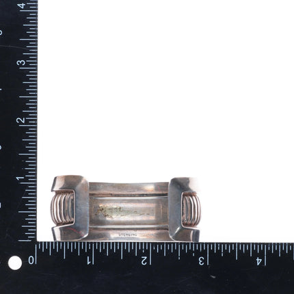 6.5" Vintage southwestern sterling silver ribbed cuff bracelet