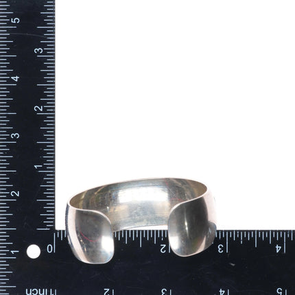 6.5" Vintage southwestern sterling silver B Webb ribbed cuff bracelet