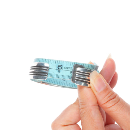 6.25" Vintage Navajo sterling silver banded modernist cuff bracelet D feather