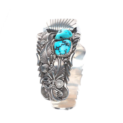 6.25" ADC Navajo high quality sterling silver turquoise watch cuff bracelet