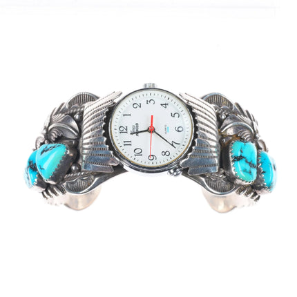 6.25" ADC Navajo high quality sterling silver turquoise watch cuff bracelet