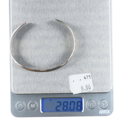 6.9" Dawn Lucas Navajo sterling silver 14k gold heavily stamped cuff bracelet