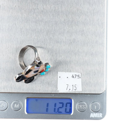 sz10.5 Veronica Poblano Zuni sterling silver Mickey Mouse ring multi-stone inlay