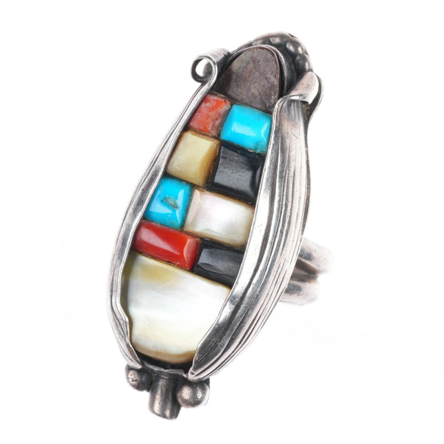 sz6 Vintage Native American sterling silver cobblestone corn row ring size 6