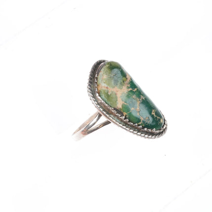 sz8.5 c1950's green Cerrillos turquoise Navajo sterling silver ring size 8.5