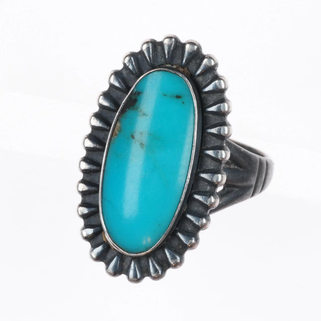 sz8 Vintage Bell Trading post sterling silver and turquoise ring size 8