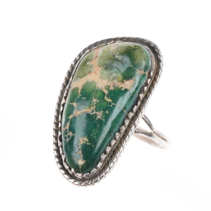 sz8.5 c1950's green Cerrillos turquoise Navajo sterling silver ring size 8.5