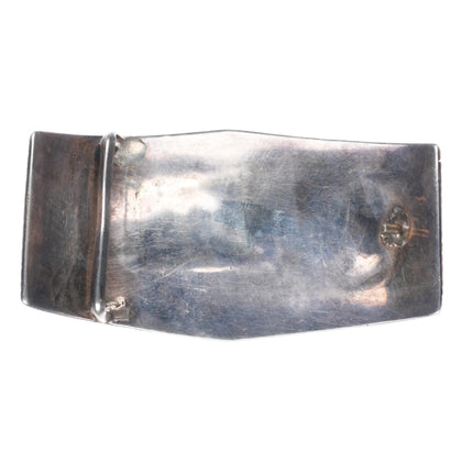 Huge vintage Navajo sterling silver turquoise nugget cluster belt buckle