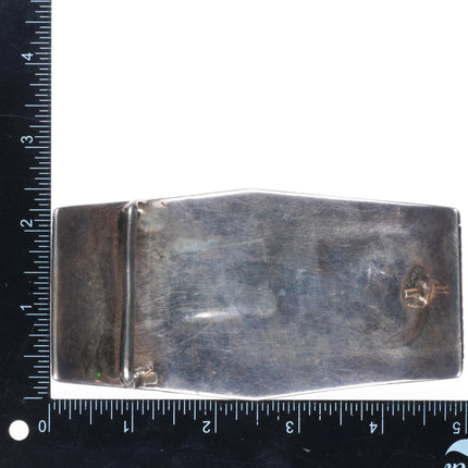 Huge vintage Navajo sterling silver turquoise nugget cluster belt buckle