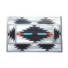 Charlotte Dishta Zuni sterling silver inlaid Navajo rug pattern belt buckle