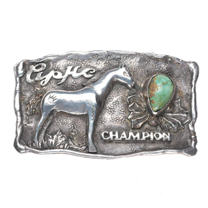 Chief Shatka Bear-Step Appaloosa Horse Club Champion belt buckle sterling silver