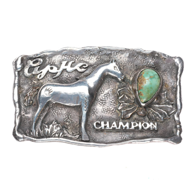 Chief Shatka Bear-Step Appaloosa Horse Club Champion belt buckle sterling silver