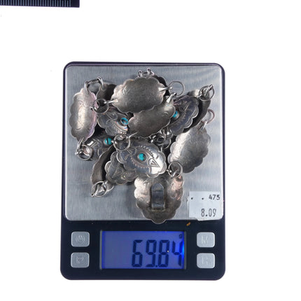 31.25" 40's-50's vintage Navajo sterling silver link concho belt/hatband