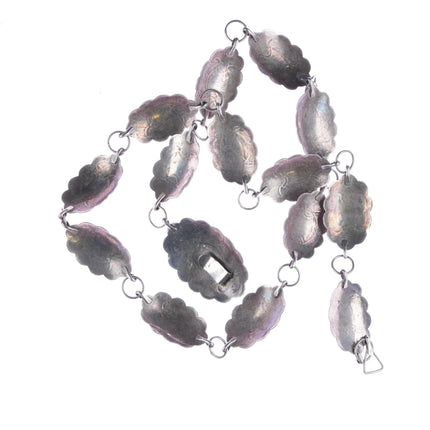 31.25" 40's-50's vintage Navajo sterling silver link concho belt/hatband