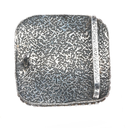 Vintage Sterling silver carved whale bone ship/nautical belt buckle