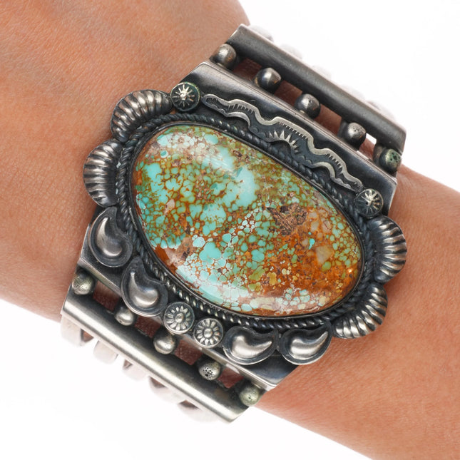 6.5" Kirk Smith Navajo sterling silver hi-grade Royston Turquoise cuff bracelet
