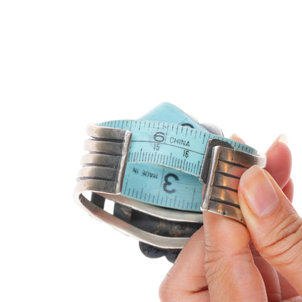 6.5" Kirk Smith Navajo sterling silver hi-grade Royston Turquoise cuff bracelet