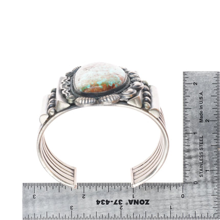 6.5" Kirk Smith Navajo sterling silver hi-grade Royston Turquoise cuff bracelet