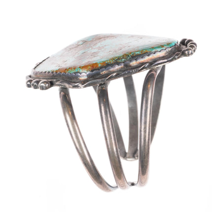 6.5" Large Vintage Nevada #8 Turquoise Navajo sterling silver cuff bracelet