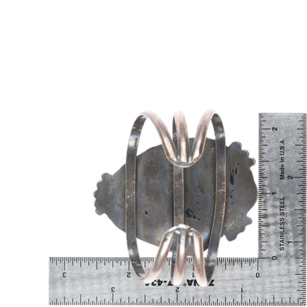 6.5" Large Vintage Nevada #8 Turquoise Navajo sterling silver cuff bracelet