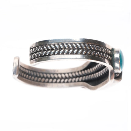 6.25" Harold Becenti  Navajo sterling silver spiderweb turquoise cuff bracelet