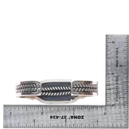 6.25" Harold Becenti  Navajo sterling silver spiderweb turquoise cuff bracelet