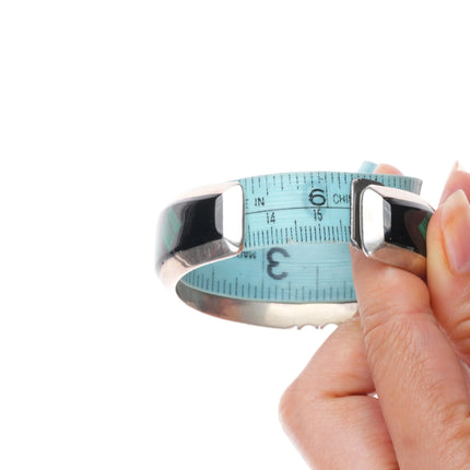 6.2" Gilbert Nelson Navajo Sterling silver-turquoise, spiny oyster cuff bracelet