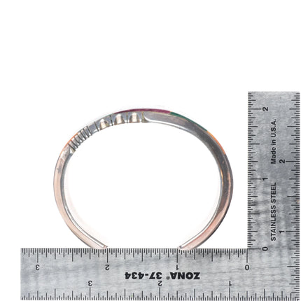 6.2" Gilbert Nelson Navajo Sterling silver-turquoise, spiny oyster cuff bracelet