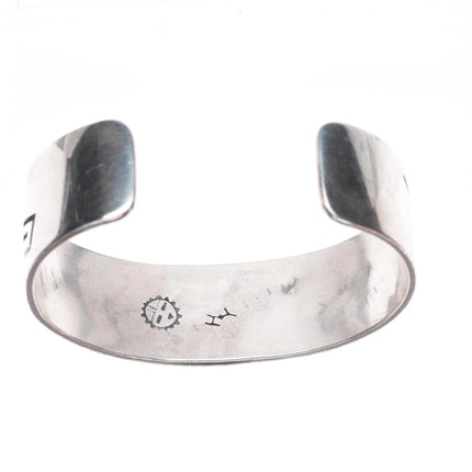 6.25" Hubert Yowytewa Hopi Overlay cuff bracelet sterling silver