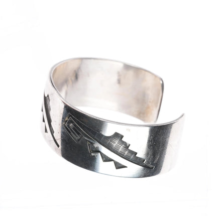 6.25" Hubert Yowytewa Hopi Overlay cuff bracelet sterling silver