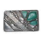 Oliver Smith Navajo sterling silver, malachite vintage belt buckle
