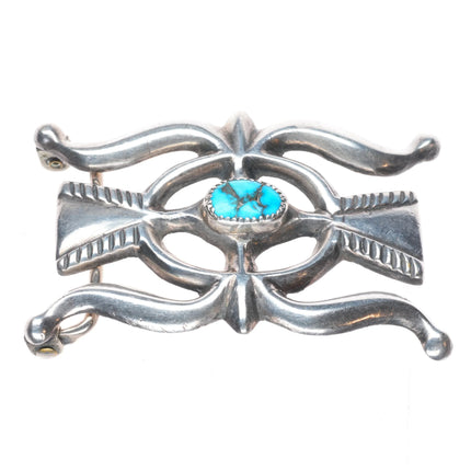 Nellie Tso-Atkinsons trading post Vintage sterling silver belt buckle turquoise