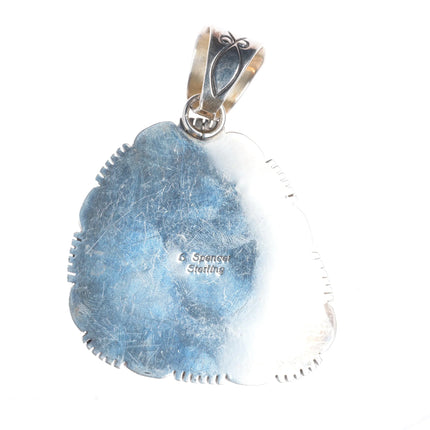 Large Spencer Navajo Azurite sterling silver Native American pendant
