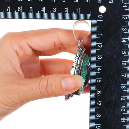 Large Spencer Navajo Azurite sterling silver Native American pendant