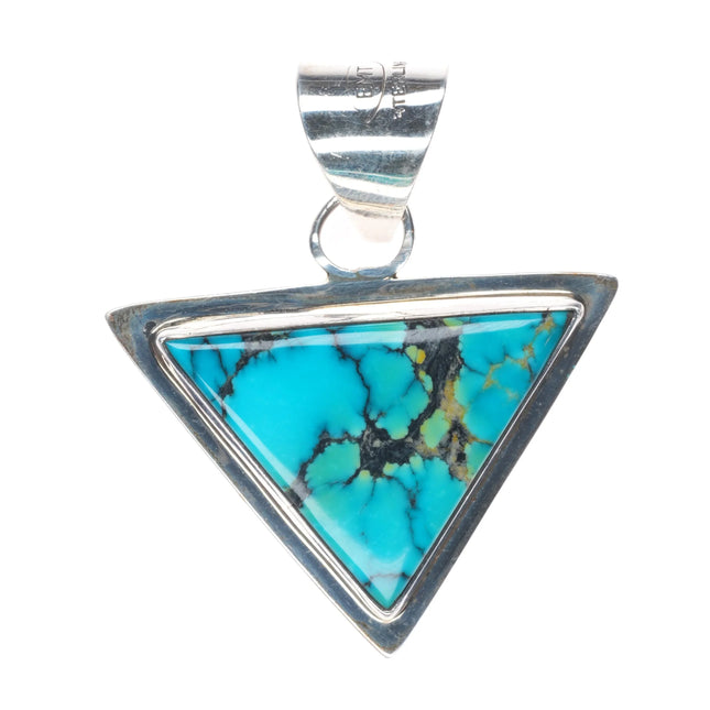 Everett & Mary Teller Navajo sterling silver reversible turquoise pendant