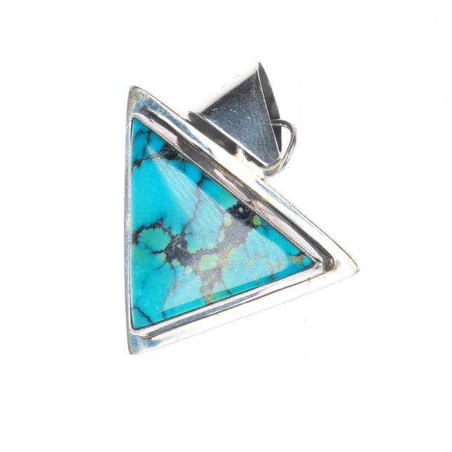 Everett & Mary Teller Navajo sterling silver reversible turquoise pendant