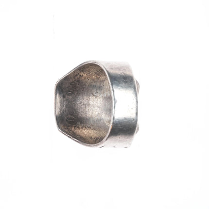 sz10 c1940's Navajo hand stamped Fred Harvey Dog ring sterling silver size 10