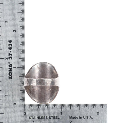 sz12 40's-50's Zuni carved turquoise frog fetish ring sterling silver size 12